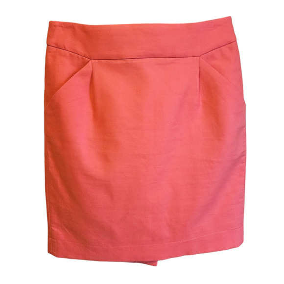 J. Crew The Pencil Skirt Cotton Coral Women's Size 2 - Picture 1 of 7